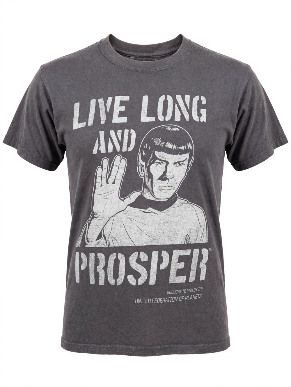 Star Trek Spock Live Long and Prosper Tee Shirt Mens Small Gray Vintage